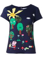 Mira Mikati Printed T-shirt, Women's, Size: 38, Blue, Polyester/spandex/elastane