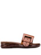 Chloé Buckle Detail Slip-on Sandals - Brown
