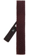 Canali Geometric Pattern Knitted Tie - Red