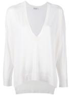 Brunello Cucinelli V-neck Blouse, Women's, Size: Medium, White, Cashmere/silk