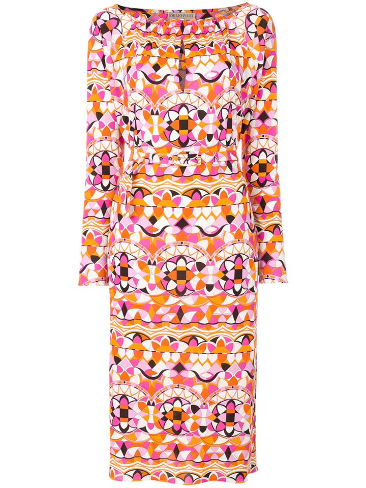 Emilio Pucci Printed Midi Dress - Yellow & Orange