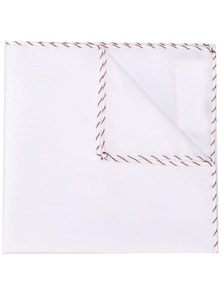 Brunello Cucinelli Scarf With Stitch Detail - White