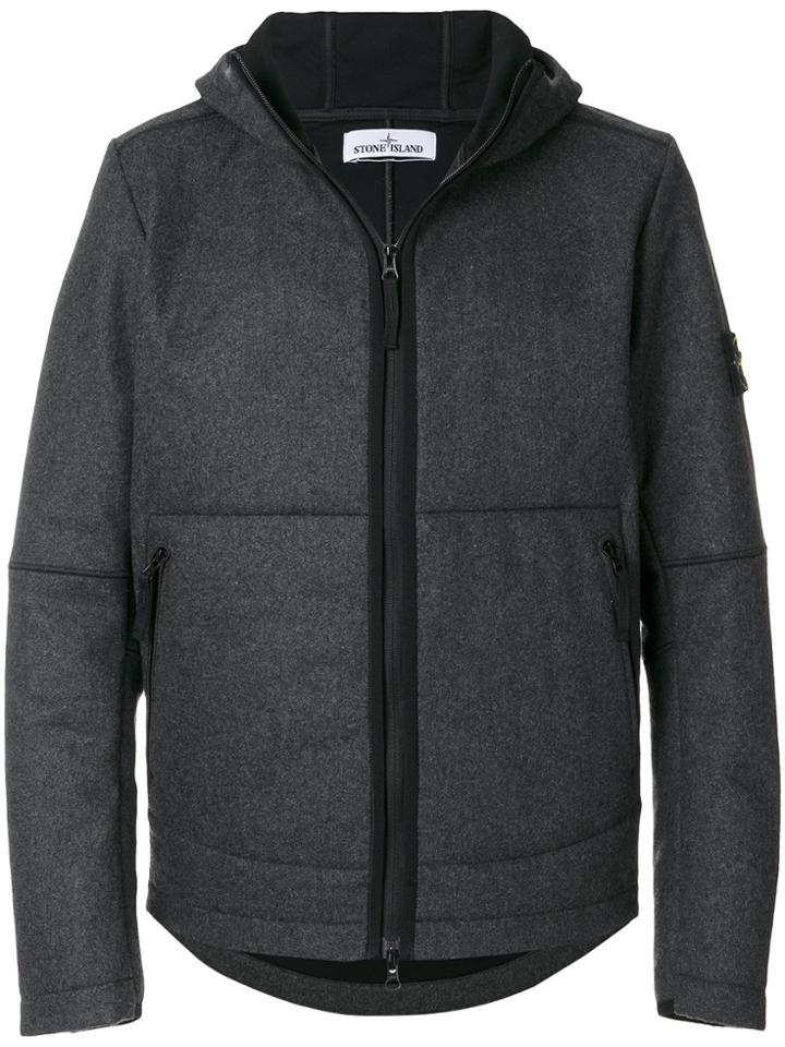 Stone Island Hooded Zipped Up Jacket - Grey