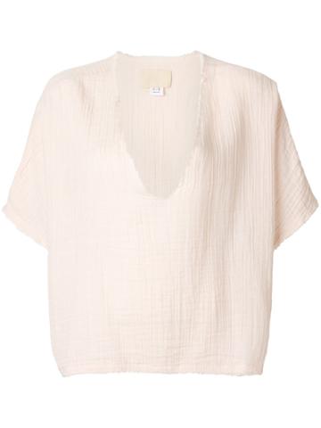 Anaak V-neck Blouse - Pink & Purple