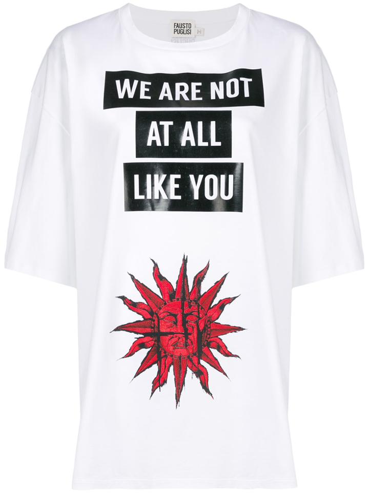 Fausto Puglisi Logo Printed T-shirt - White