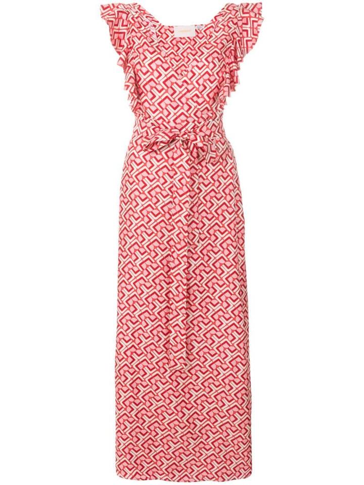La Doublej Geometric Print Wrap Dress - Pink