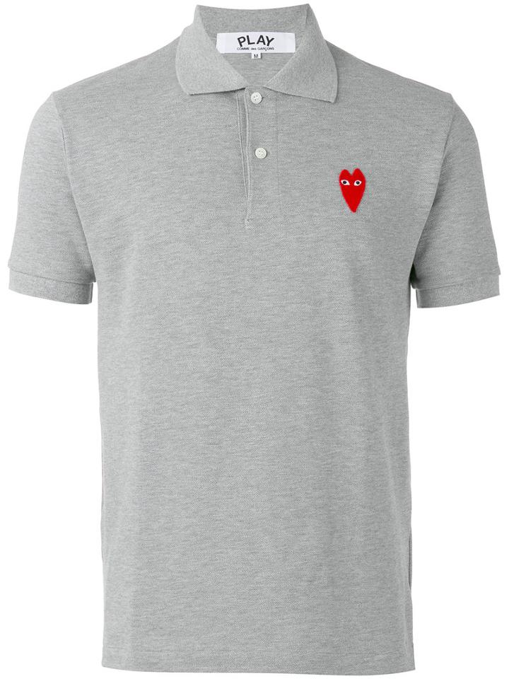 Comme Des Garçons Play Logo Patch T-shirt, Men's, Size: Xl, Grey, Cotton