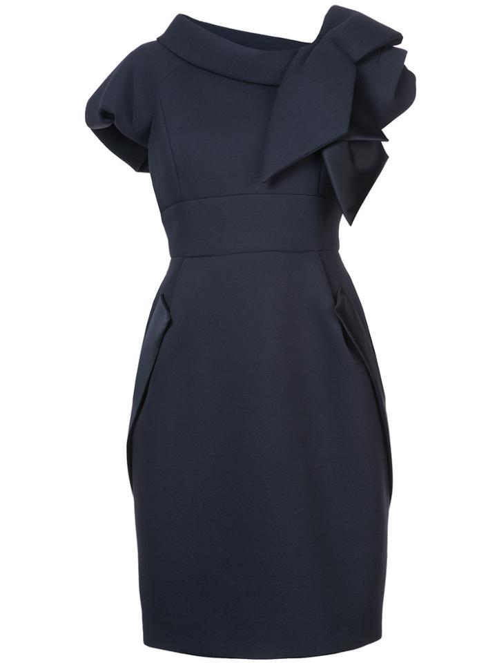 Dice Kayek Bow Detail Dress - Blue