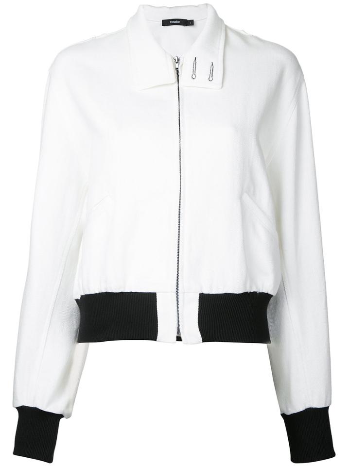 Bassike - Denim Bomber Jacket - Women - Cotton - 14, White, Cotton