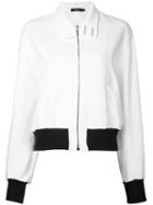Bassike - Denim Bomber Jacket - Women - Cotton - 14, White, Cotton