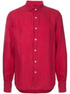 Buttoned Shirt - Men - Linen/flax - Xl, Red, Linen/flax, Estnation