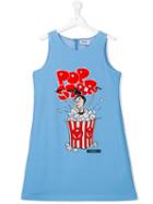 Moschino Kids Popcorn Print Dress, Girl's, Size: 14 Yrs, Blue