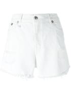 R13 Shredded Slouch Shorts - White