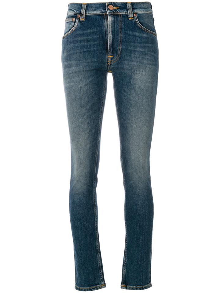 Nudie Jeans Co Lean Dean Cropped Skinny Jeans - Blue