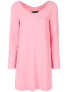 Boutique Moschino V-neck Shift Dress - Pink & Purple