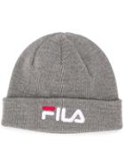 Fila Logo-embroidered Rib-knit Beanie - Grey