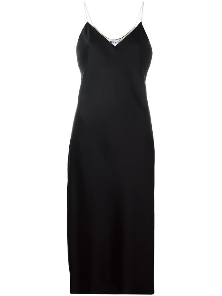 Dkny Satin Slip Dress, Women's, Size: Small, Black, Triacetate/polyester