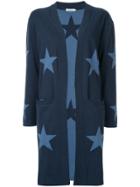 Guild Prime Star-intarsia Longline Cardigan - Blue