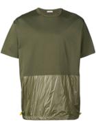 Moncler Shiny Panelled Hem T-shirt - Green