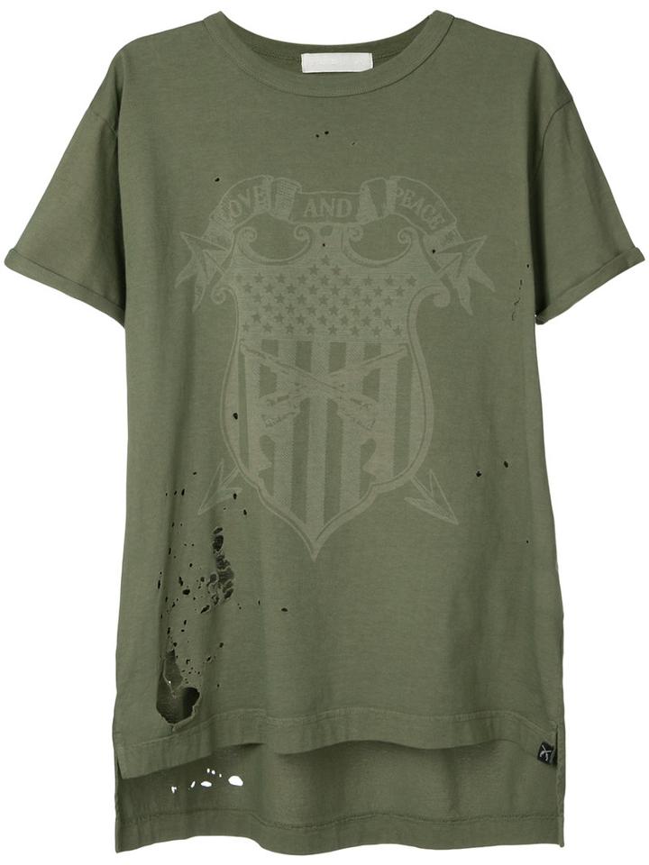 Roar - Love Print T-shirt - Women - Cotton - One Size, Green, Cotton
