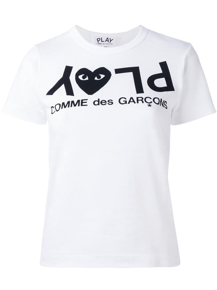 Comme Des Garçons Play - Inverted Logo T-shirt - Women - Cotton - S, White, Cotton