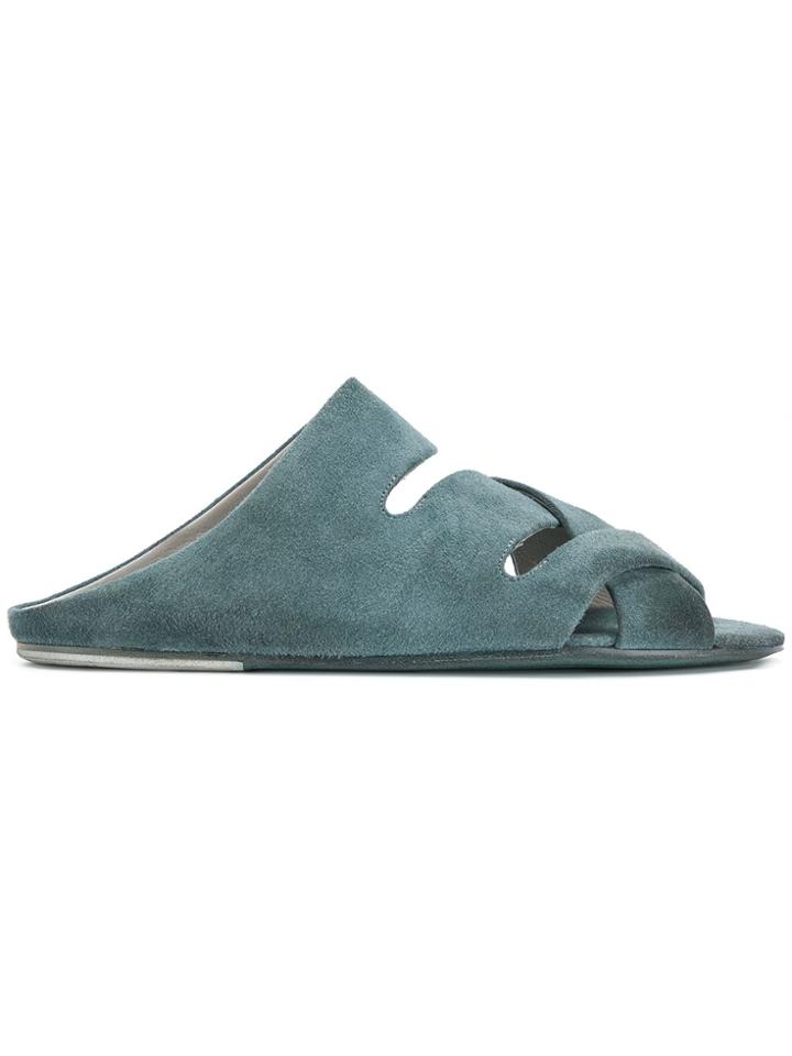 Marsèll Distressed Woven Front Sandals - Green