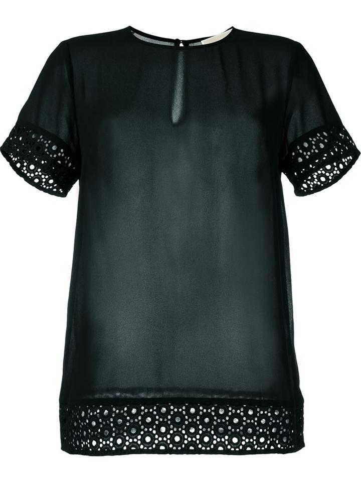 Michael Michael Kors Embroidered Sheer Blouse