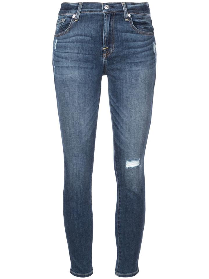 7 For All Mankind High Waisted Skinny Jeans - Blue
