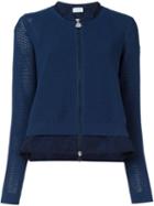Moncler Zipped Layered Cardigan, Women's, Size: Medium, Blue, Viscose/polyester