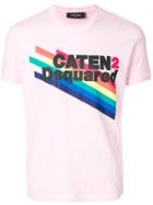 Dsquared2 Rainbow Print T-shirt - Pink & Purple