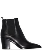 Gianvito Rossi Black 70 Pointed Leather Ankle Boots