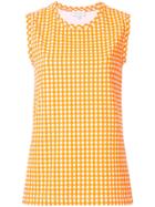 Ck Calvin Klein Printed Gingham Tank - Yellow & Orange