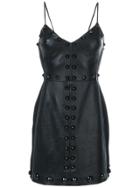 David Koma Stud Detail Mini Dress - Black