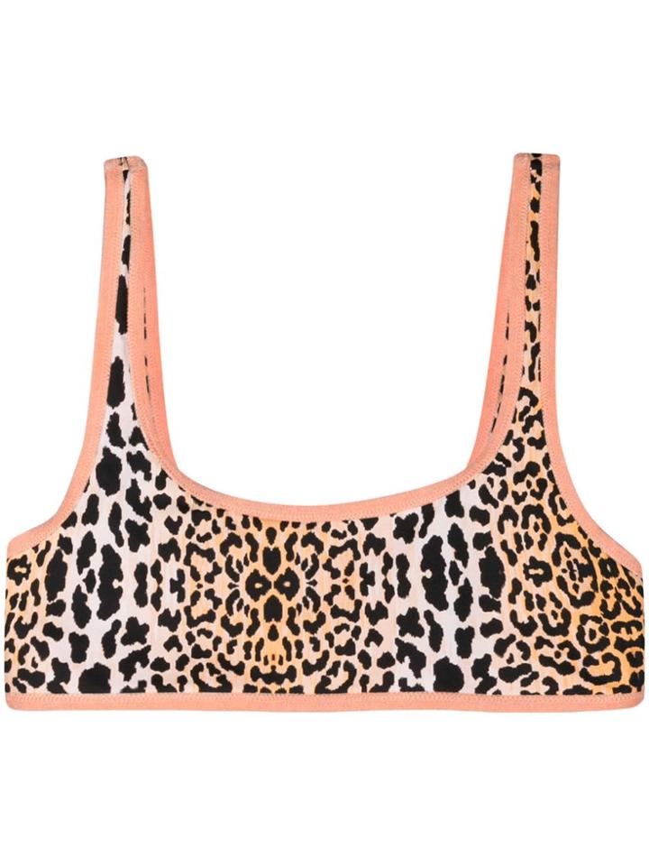 Reina Olga Reversible Leopard Print Bikini Top - Pink