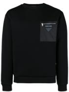 Prada Contrast Patch Sweatshirt - Black