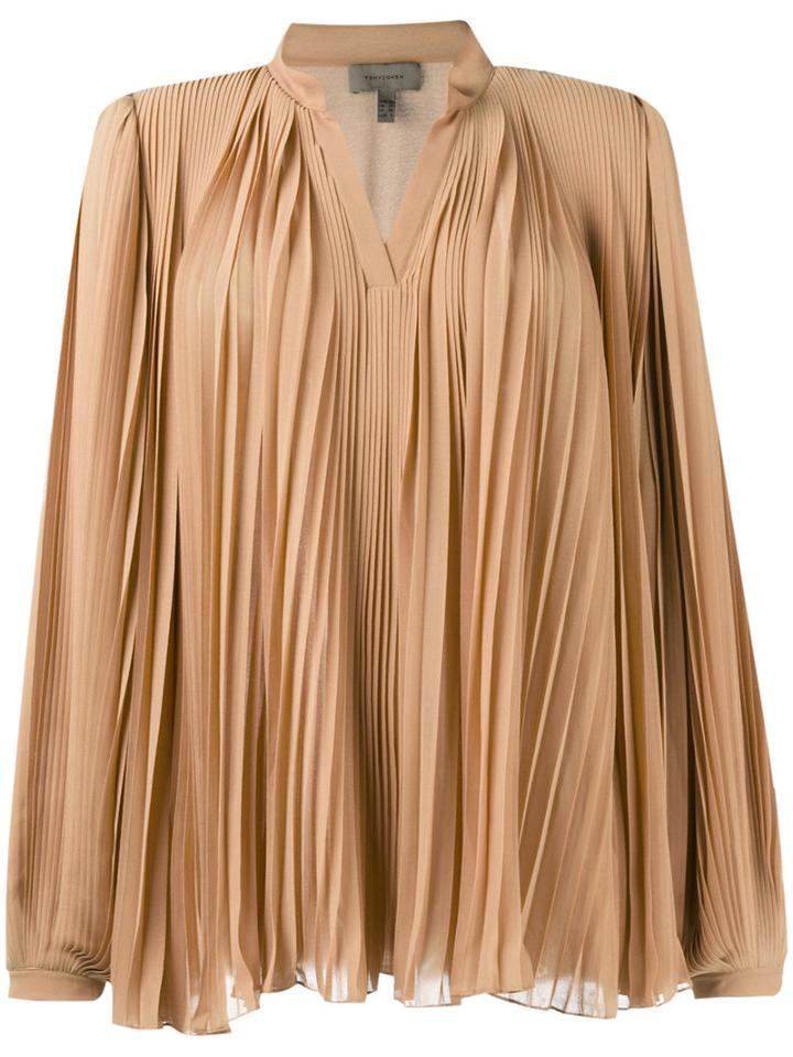 Tony Cohen - Ruched Blouse - Women - Polyester - 34, Nude/neutrals, Polyester