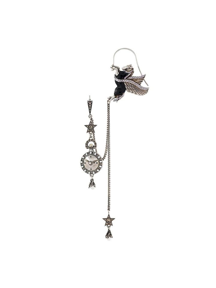 Alexander Mcqueen Pearl And Swarovski Crystal Ear Cuff - Metallic
