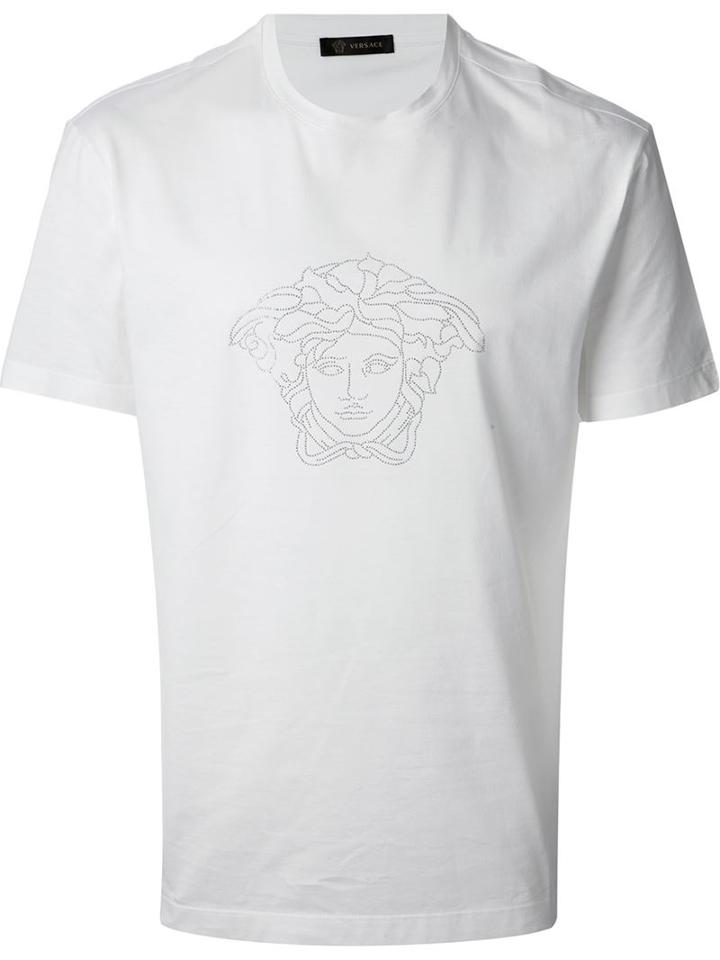 Versace Mini 'medusa Head' T-shirt, Men's, Size: Xxl, White, Cotton