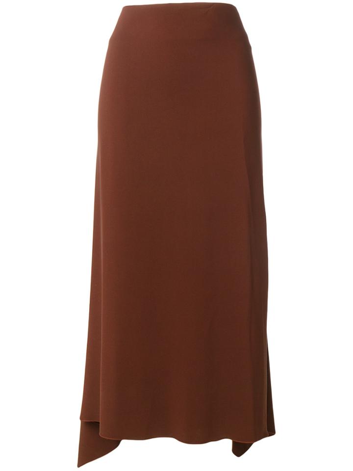 Jil Sander Contrast Length Skirt - Brown