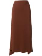 Jil Sander Contrast Length Skirt - Brown
