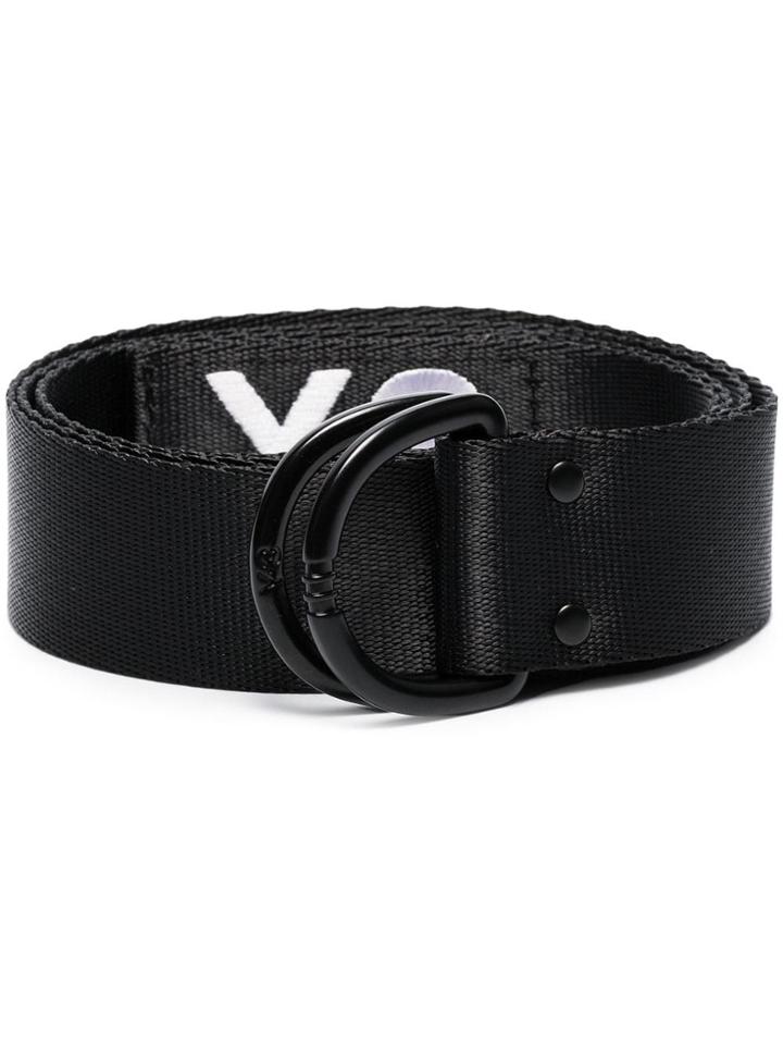 Y-3 Black Logo Embroidered Belt