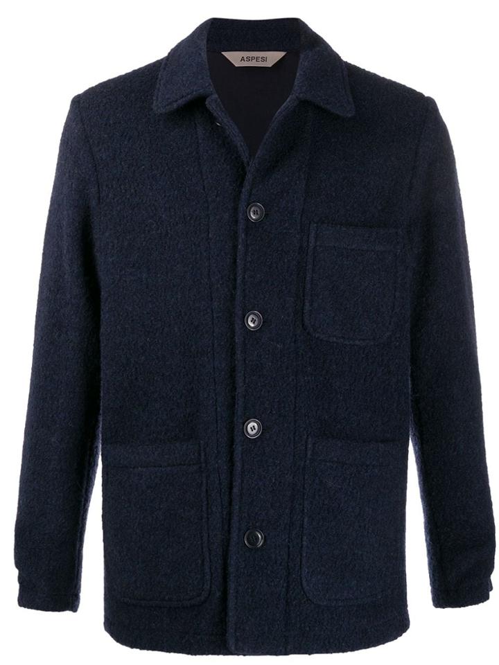 Aspesi Tadao Scottish Flannel Jacket - Blue