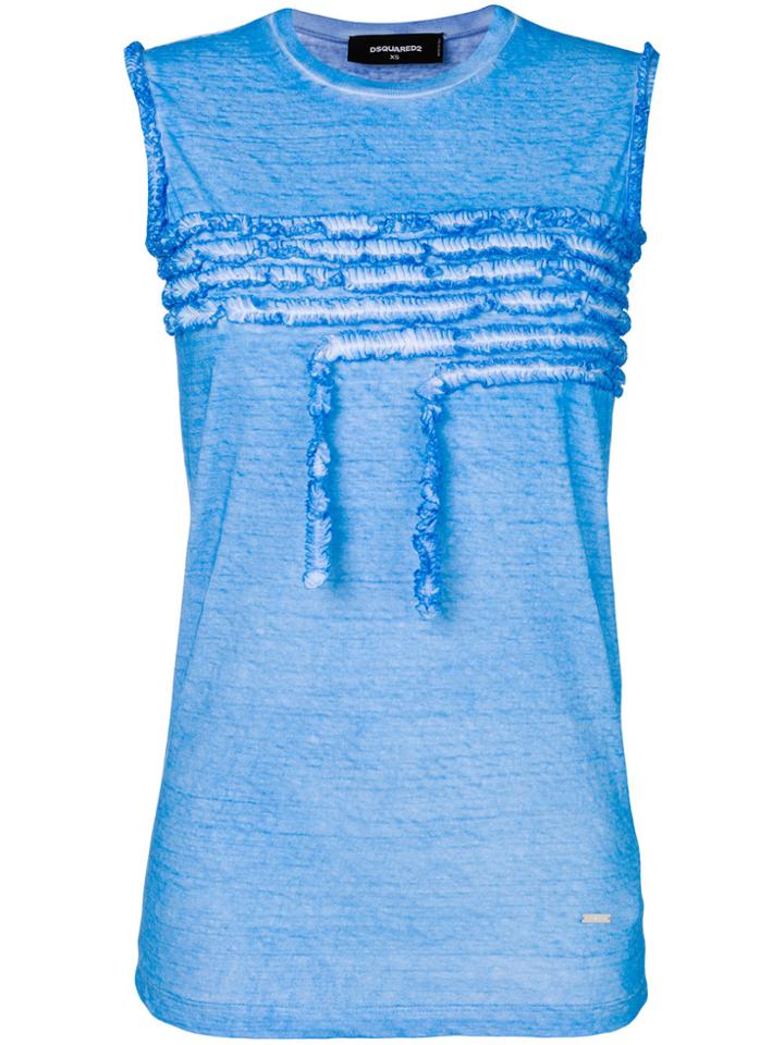 Dsquared2 Ruffle-trimmed Tank Top - Blue