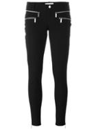 Michael Michael Kors Zipped Skinny Jeans, Women's, Size: 4, Black, Cotton/spandex/elastane