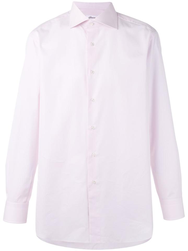 Brioni - Dress Shirt - Men - Cotton - 40, Pink/purple, Cotton