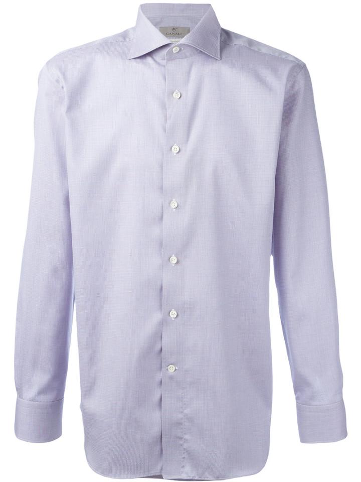 Canali Buttoned Shirt, Men's, Size: 44, Pink/purple, Cotton