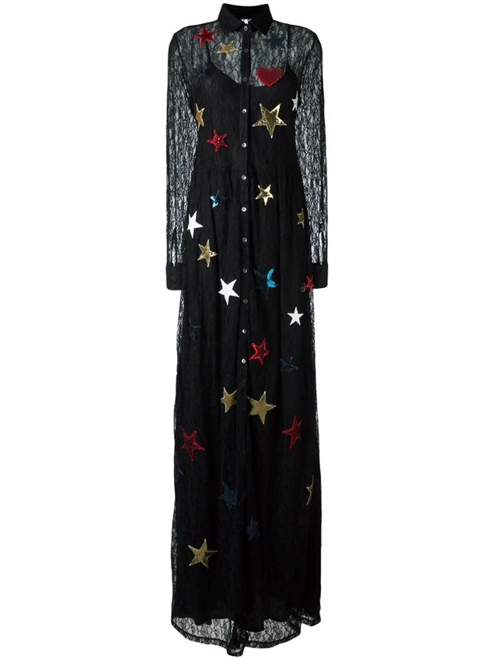 Alcoolique Patched Lace Dress - Black