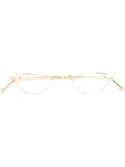 Lunor Slim Oval Glasses - Metallic