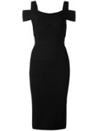 Tom Ford Wrap Detail Midi Dress, Size: Small, Black, Polyester/viscose