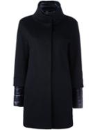 Herno Layered Coat, Women's, Size: 48, Black, Polyamide/polyester/cashmere